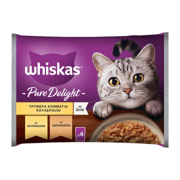 Whiskas Multipack Σε Ζελέ Με Πουλερικά 4x85G