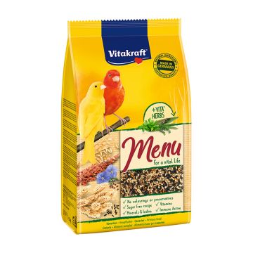 Vitakraft Menu Premium &Mu;&epsilon; &Mu;έ&lambda;&iota; &Gamma;&iota;&alpha; &Kappa;&alpha;&nu;&alpha;&rho;ί&nu;&iota;&alpha; 500G