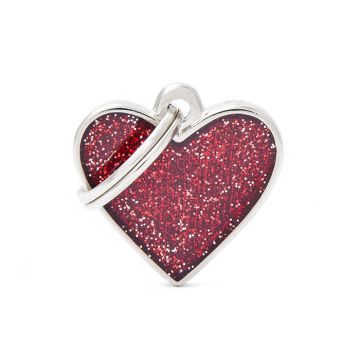 ΤΑΥΤΟΤΗΤΑ GLITTER ΚΑΡΔΙΑ ΚΟΚΚΙΝΗ