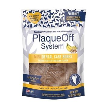 Plaque Off Mini Dental Bones Με Μπανάνα & Φυστικοβούτυρο 340G