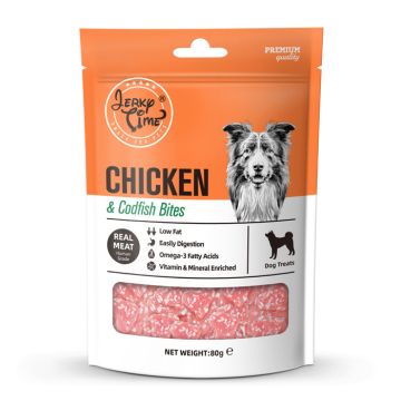 Jerky Time Chicken & Codfish Bites 80G