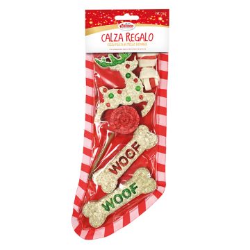 Χριστουγεννιάτικη Κάλτσα με Λιχουδιές Σκύλου L