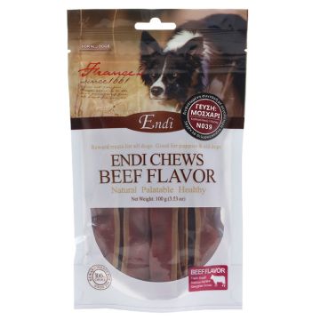 Endi Chews N039 Beef Flavor Soft Bacon Slice 10cm- 100G