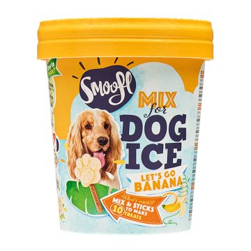 Smoofl Adult Μείγμα για Παγωτό Σκύλου Μπανάνα 100gr & 10 Sticks