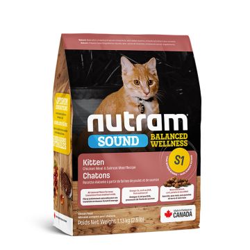 Nutram S1 Sound Balanced Wellness Kitten Με Κοτόπουλο 1.13Kg