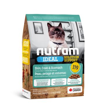 Nutram I19 Ideal Solution Support Skin. Coat & Stomach Με Κοτόπουλο & Σολομό 1.13Kg