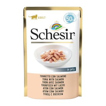 Schesir Adult Pouch Με Τόνο & Σολομό 50G