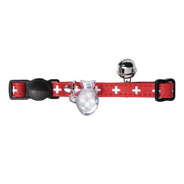 Hunter Περιλαίμιο Γάτας Swiss Κόκκινο-Μαύρο Με Κλείδωμα Ασφαλείας 14-25cm