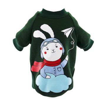 Pet Φούτερ Πράσινο Με Λαγό M 30cm