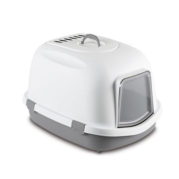 Stefanplast Τουαλέτα Γάτας Super Queen Γκρι/Άσπρο 55x71x46.5cm