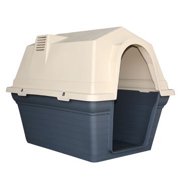 Oem Hc001B Σπιτάκι Σκύλου Γκρι Medium Με Καμινάδα 84x63x62.9cm